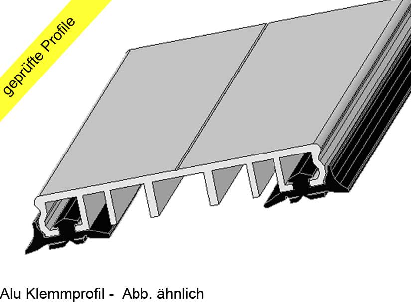 Klemmprofil Alu P.60.e 5 Meter für Glas