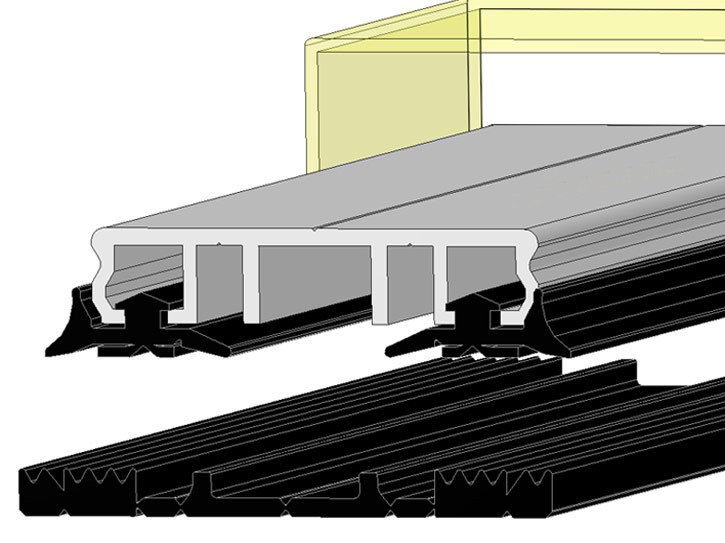 Glasklemmprofile Mittelprofile Komplettprofile Alu 60 mm