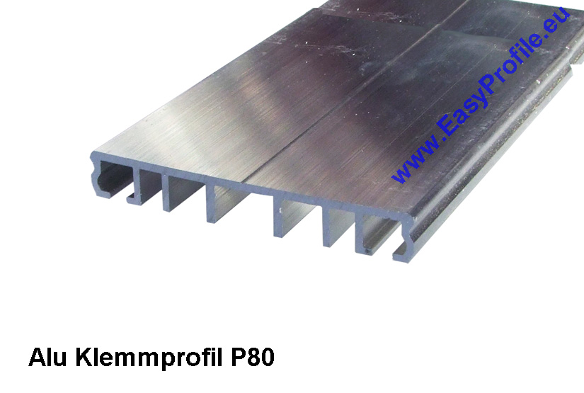 Alu Klemmprofil P.80.e 6 Meter für Glas und Stegplatten