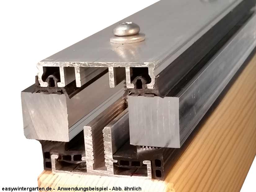 Verlegeprofil Mittelprofil Komplettprofil 60 mm für VSG