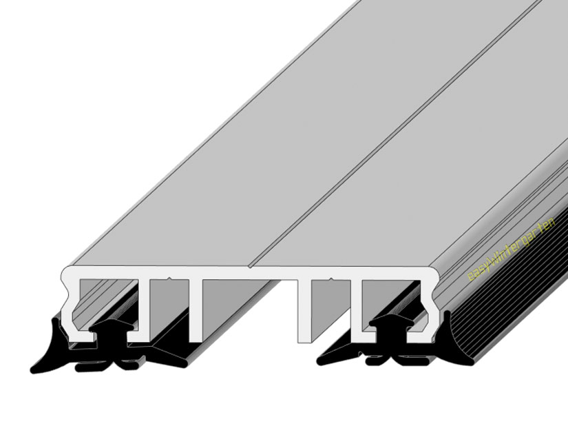 Alu Klemmprofile P.60.e 4 Meter mit Dichtung 60mm für Glas